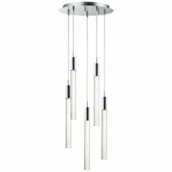 ET2 Big Fizz 13" Wide Chrome 5-Light LED Multi Light Pendant