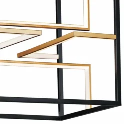 ET2 Chamber 18 1/4" Black And Gold 4-Light LED Modern Cube Pendant -Outlet The Radiantix Store et2 chamber 18 and one quarter inch black and gold 4 light led modern cube pendant 69d18views1