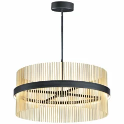 ET2 Chimes 33 3/4" Wide Black Satin Brass LED Pendant Light