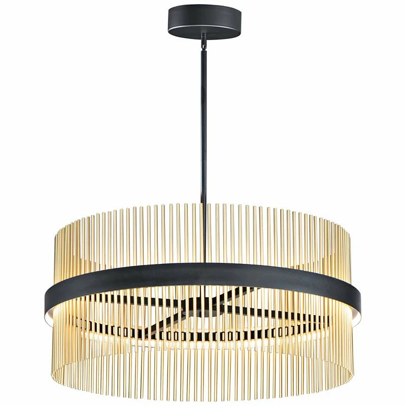 ET2 Chimes 33 3/4" Wide Black Satin Brass LED Pendant Light 3 ET2 Chimes 33 3/4" Wide Black Satin Brass LED Pendant Light