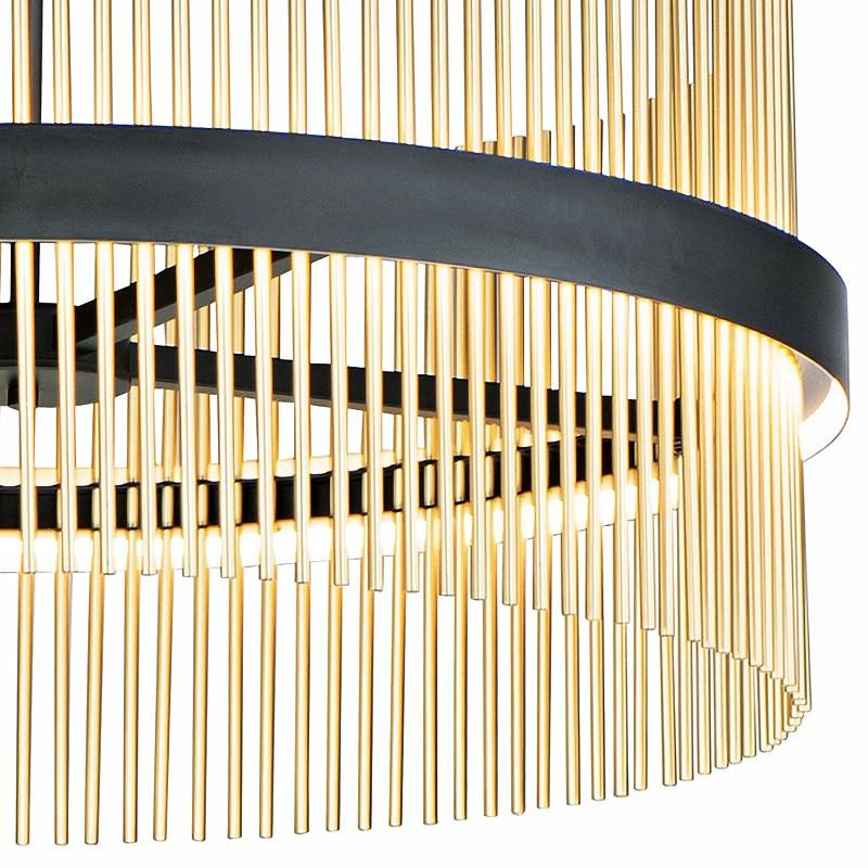 ET2 Chimes 33 3/4" Wide Black Satin Brass LED Pendant Light 4 ET2 Chimes 33 3/4" Wide Black Satin Brass LED Pendant Light - Image 2