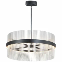 ET2 Chimes 33 3/4" Wide Black Satin Nickel LED Pendant Light