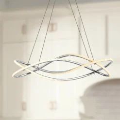 ET2 Coaster 30" Wide Chrome LED Kitchen Island Light Pendant