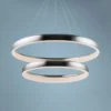 ET2 Innertube 31 1/2" Wide Satin Nickel 2-Ring LED Pendant -Outlet The Radiantix Store et2 innertube 31 and one half inch wide satin nickel 2 ring led pendant 59h83cropped