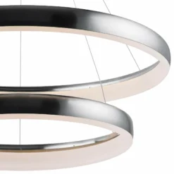 ET2 Innertube 31 1/2" Wide Satin Nickel 2-Ring LED Pendant -Outlet The Radiantix Store et2 innertube 31 and one half inch wide satin nickel 2 ring led pendant 59h83views2
