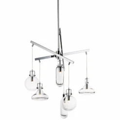 ET2 Kem 24 1/2" Wide Polished Chrome 6-Light Pendant Light
