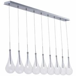 ET2 Larmes 58" Wide 9-Light Chrome LED Island Pendant Light