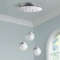 ET2 Orb II 11 1/2"W Polished Chrome 3-Light LED Mini Pendant