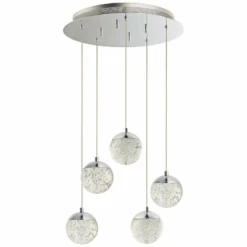 ET2 Orb II 15 1/2"W Chrome 5-Light LED Multi Light Pendant