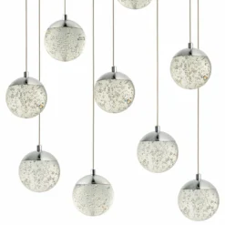 ET2 Orb II 21 3/4"W Chrome 9-Light LED Multi Light Pendant -Outlet The Radiantix Store et2 orb ii 21 and three quarter inchw chrome 9 light led multi light pendant 47k67views1