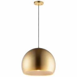 ET2 Palla 15 3/4" Wide Satin Brass Dome LED Pendant Light -Outlet The Radiantix Store et2 palla 15 and three quarter inch wide satin brass dome led pendant light 97h46views3