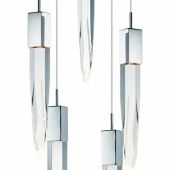 ET2 Quartz 15 3/4" Wide Polished Nickel 5-Light LED Pendant -Outlet The Radiantix Store et2 quartz 15 and three quarter inch wide polished nickel 5 light led pendant 69c65views1