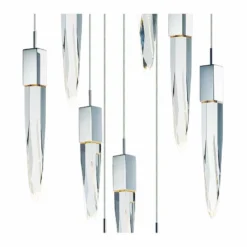 ET2 Quartz 15 3/4" Wide Polished Nickel 9-Light LED Pendant -Outlet The Radiantix Store et2 quartz 15 and three quarter inch wide polished nickel 9 light led pendant 69c63views1
