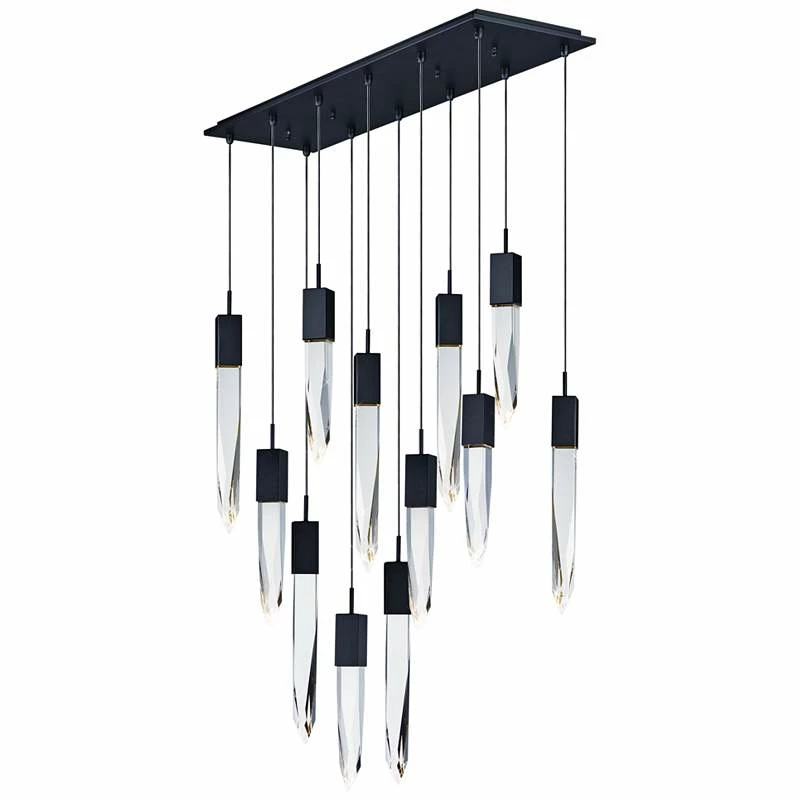 ET2 Quartz 39 1/4"W Black 6-LED Kitchen Island Light Pendant 4 ET2 Quartz 39 1/4"W Black 6-LED Kitchen Island Light Pendant - Image 2