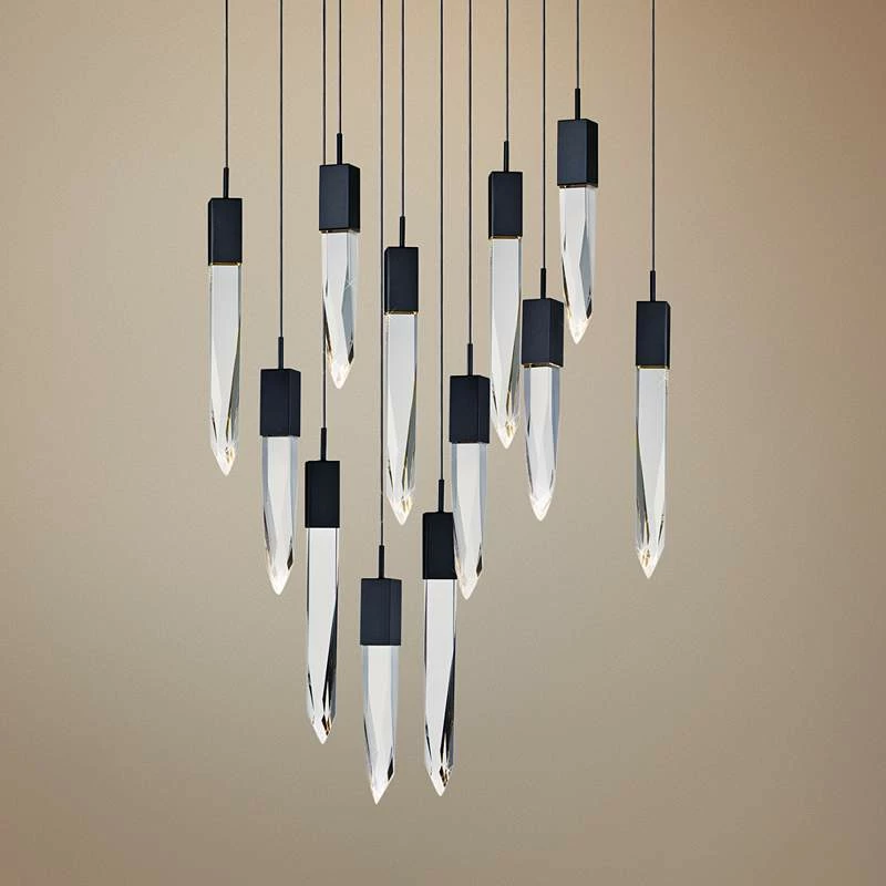 ET2 Quartz 39 1/4"W Black 6-LED Kitchen Island Light Pendant 3 ET2 Quartz 39 1/4"W Black 6-LED Kitchen Island Light Pendant