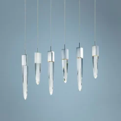 ET2 Quartz 39 1/4"W Nickel LED Kitchen Island Light Pendant