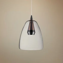 ET2 Sven 8" Wide Black And Coffee LED Mini Pendant