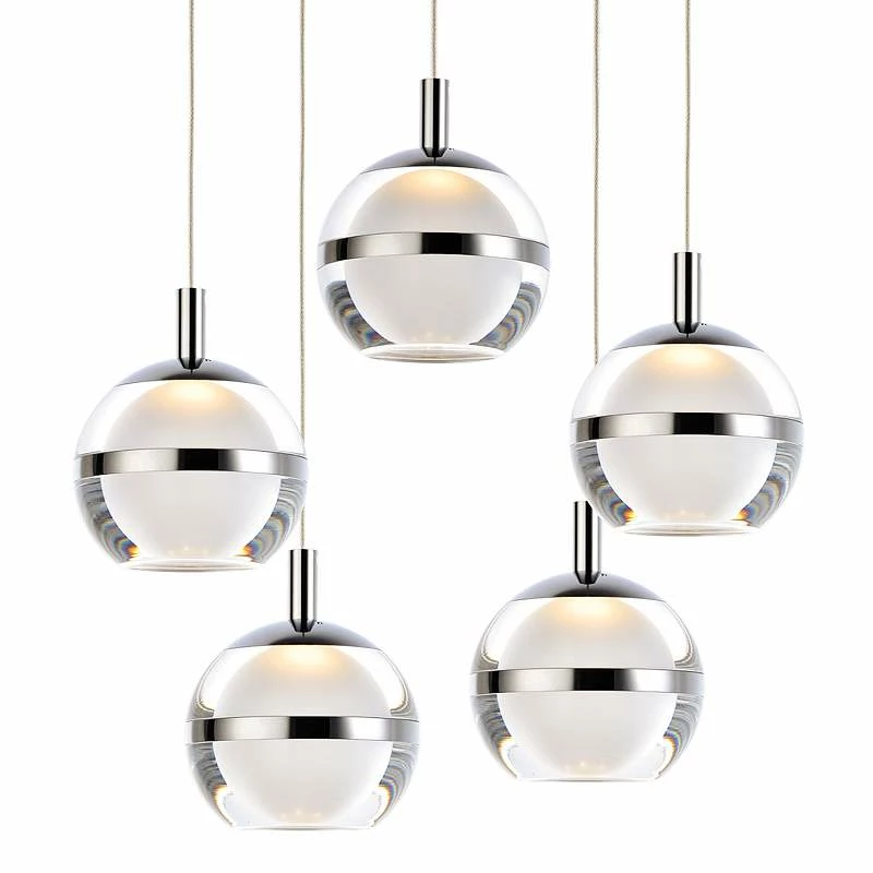 ET2 Swank 15" Wide Polished Chrome LED Multi Light Pendant 5 ET2 Swank 15" Wide Polished Chrome LED Multi Light Pendant - Image 3