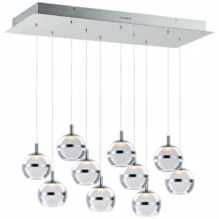 ET2 Swank 31 1/4" Wide Chrome 10-Light LED Island Pendant