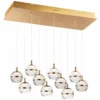 ET2 Swank 31 1/4"W Aged Brass 10-Light LED Island Pendant -Outlet The Radiantix Store et2 swank 31 and one quarter inchw aged brass 10 light led island pendant 97h50