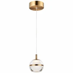 ET2 Swank 4 1/2"W Natural Aged Brass LED Mini Pendant Light -Outlet The Radiantix Store et2 swank 4 and one half inchw natural aged brass led mini pendant light 804r0views2