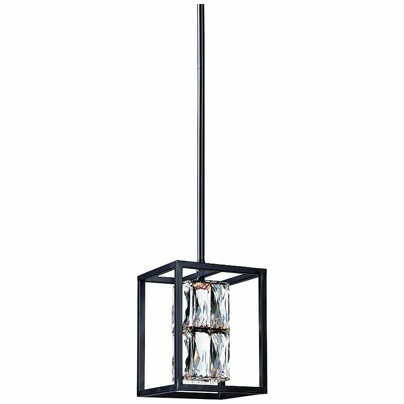 ET2 Zephyr 6" Wide Black Crystal LED Mini Pendant Light 4 ET2 Zephyr 6" Wide Black Crystal LED Mini Pendant Light - Image 2
