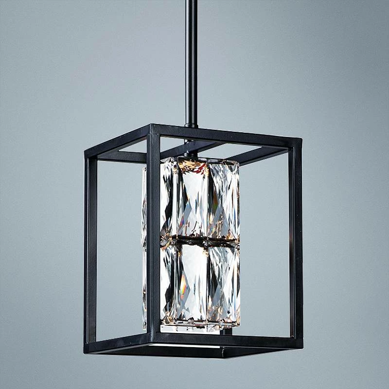 ET2 Zephyr 6" Wide Black Crystal LED Mini Pendant Light 3 ET2 Zephyr 6" Wide Black Crystal LED Mini Pendant Light
