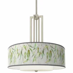 Eucalyptus Carey 24" Brushed Nickel 4-Light Chandelier