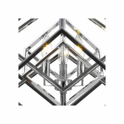 Euclid 23" Wide Chrome And Matte Black 3-Light Chandelier -Outlet The Radiantix Store euclid 23 inch wide chrome and matte black 3 light chandelier 95v34views1