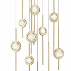 Eurofase Barletta 24" Wide Brass Anodized Aluminum LED Chandelier -Outlet The Radiantix Store eurofase barletta 24 inch wide brass anodized aluminum led chandelier 650p0views1