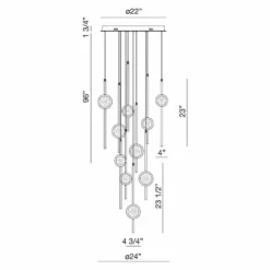 Eurofase Barletta 24" Wide Brass Anodized Aluminum LED Chandelier -Outlet The Radiantix Store eurofase barletta 24 inch wide brass anodized aluminum led chandelier 650p0views3