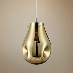 Eurofase Benalto 8" Wide Pearlized Gold Mini Pendant