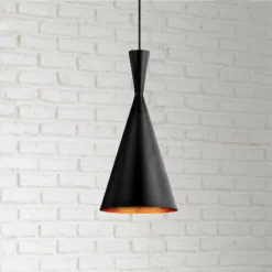 Eurofase Bronx 7 1/2" Wide Black Cone Modern Mini Pendant
