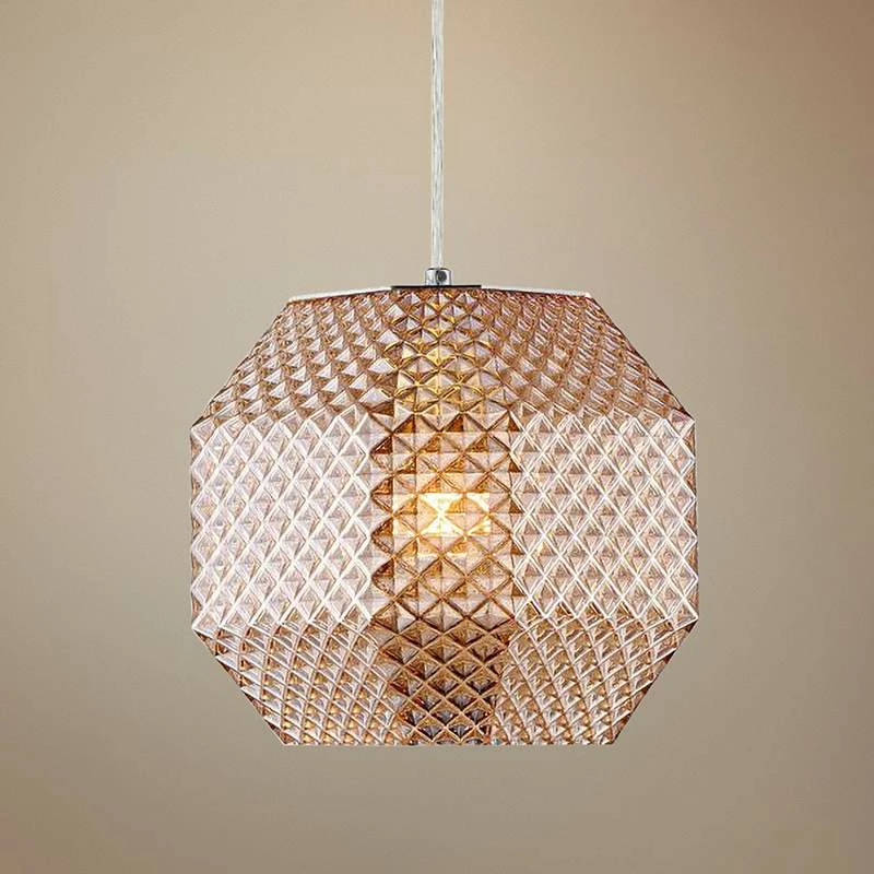 Eurofase Catalda 9" Wide Amber Glass Mini Pendant 3 Eurofase Catalda 9" Wide Amber Glass Mini Pendant