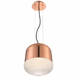 Eurofase Corson 10" Wide Rose Gold Mini Pendant -Outlet The Radiantix Store eurofase corson 10 inch wide rose gold mini pendant 35a11views1