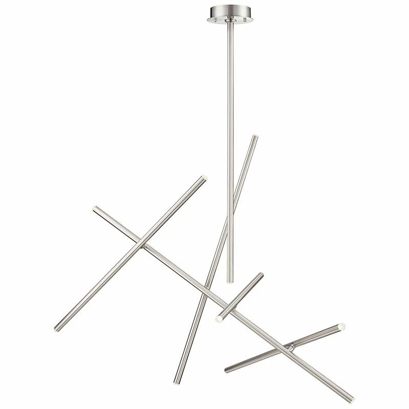 Eurofase Crossroads 47"W Nickel 10-Light LED Pendant Light 4 Eurofase Crossroads 47"W Nickel 10-Light LED Pendant Light - Image 2