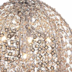 Eurofase Danza 20"W Chrome And Cognac Crystal Pendant Light -Outlet The Radiantix Store eurofase danza 20 inchw chrome and cognac crystal pendant light 35a12views2