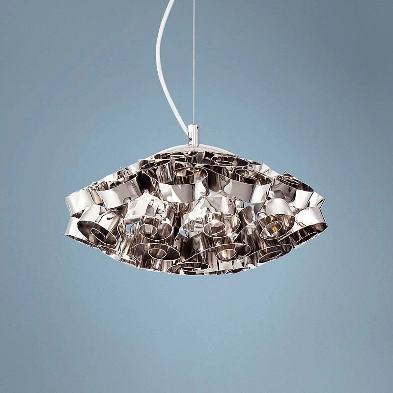 Eurofase Grace Chrome 14" Wide Chrome Pendant 3 Eurofase Grace Chrome 14" Wide Chrome Pendant