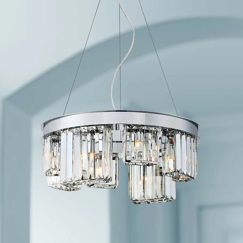 Eurofase Lumino 18 3/4"W Chrome 8-Light Crystal Chandelier 3 Eurofase Lumino 18 3/4"W Chrome 8-Light Crystal Chandelier
