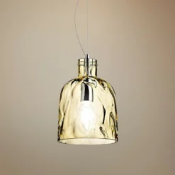 Eurofase Ponti 6" Wide Chrome And Amber Glass Mini Pendant