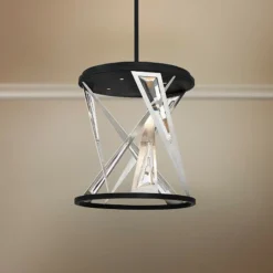 Eurofase Sarise 16"W Black Crystal 4-Light LED Pendant Light