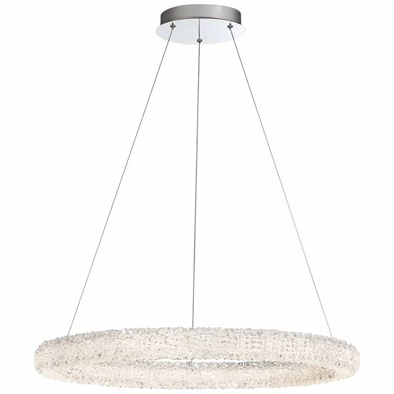 Eurofase Sassi 27" Wide Chrome Crystal Round Ring LED Pendant Light 4 Eurofase Sassi 27" Wide Chrome Crystal Round Ring LED Pendant Light - Image 2
