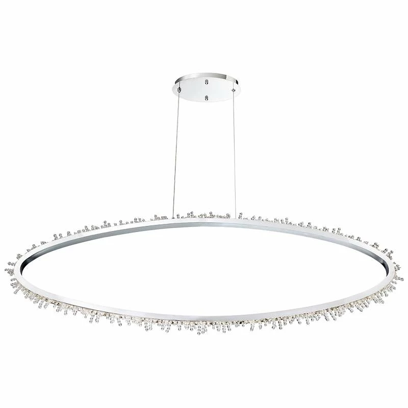 Eurofase Scoppia 52 1/4"W Chrome LED Oval Ring Pendant Light 4 Eurofase Scoppia 52 1/4"W Chrome LED Oval Ring Pendant Light - Image 2