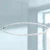 Eurofase Scoppia 52 1/4"W Chrome LED Oval Ring Pendant Light -Outlet The Radiantix Store eurofase scoppia 52 and one quarter inchw chrome led oval ring pendant light 47n36cropped