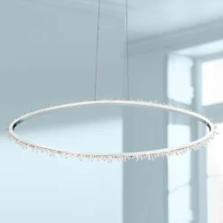 Eurofase Scoppia 52 1/4"W Chrome LED Oval Ring Pendant Light