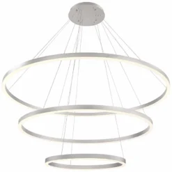 Eurofase Spunto 60 3/4" Wide Silver LED 3-Ring Pendant Light