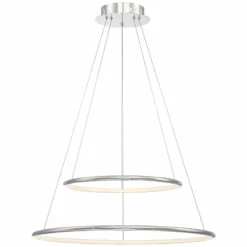 Eurofase Valley 23 1/2" Wide Chrome LED 2-Ring Pendant Light