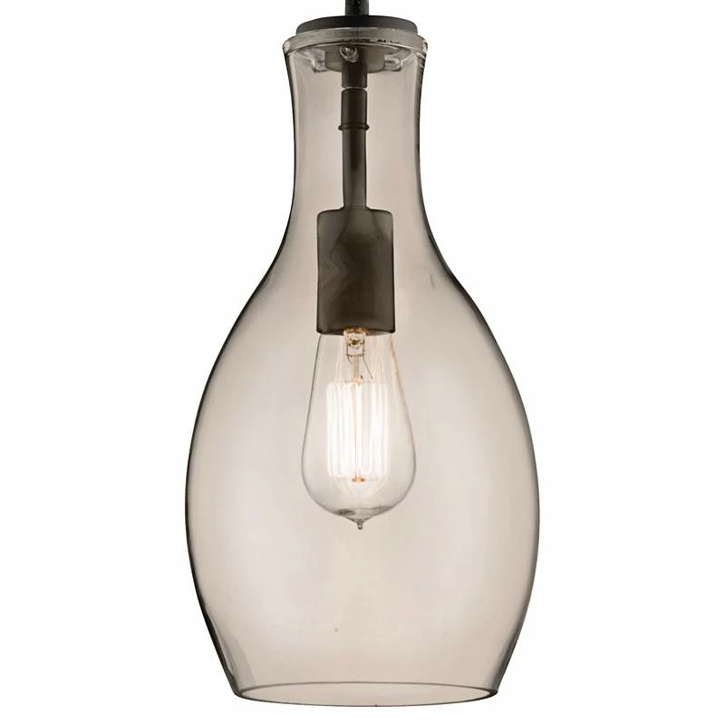 Everly 7" Wide Olde Bronze And Champagne Glass Mini Pendant 4 Everly 7" Wide Olde Bronze And Champagne Glass Mini Pendant - Image 2