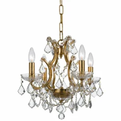 Filmore 17 1/2" Wide Antique Gold Crystal 4-Light Chandelier -Outlet The Radiantix Store filmore 17 and one half inch wide antique gold crystal 4 light chandelier 31y85
