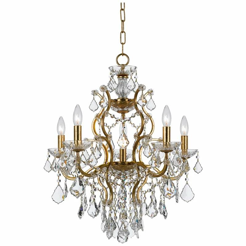 Filmore 23" Wide Antique Gold 6-Light Traditional Crystal Chandelier 4 Filmore 23" Wide Antique Gold 6-Light Traditional Crystal Chandelier - Image 2